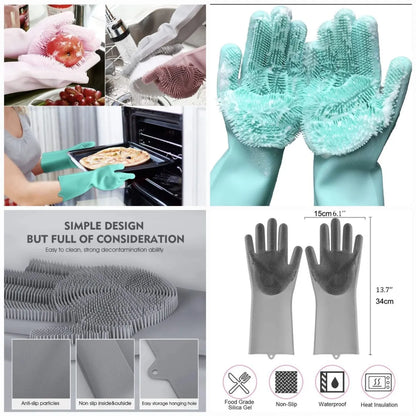 Heat Resistant Silicone Dishwashing Gloves