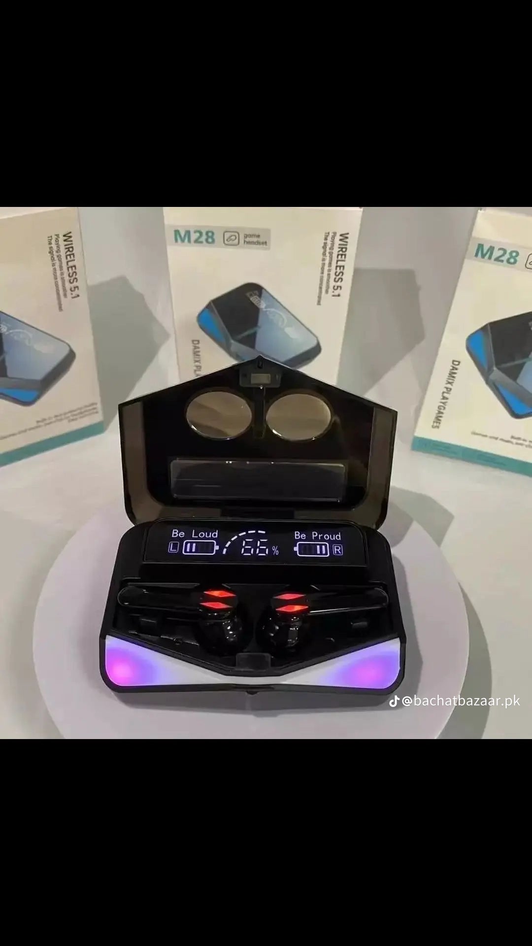M28 TWS Wireless Earbuds With Charging Case