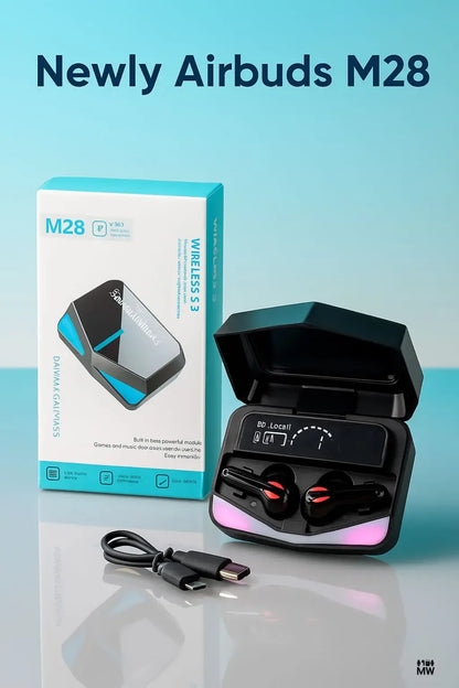 M28 TWS Wireless Earbuds With Charging Case