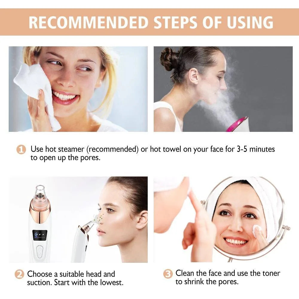 Rechargeable Vacuum Cleans Pores, Removes Blackheads